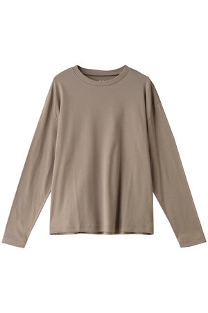 スリードッツ/three dotsのシルキーコットンニットロングスリーブ(110100/110103)