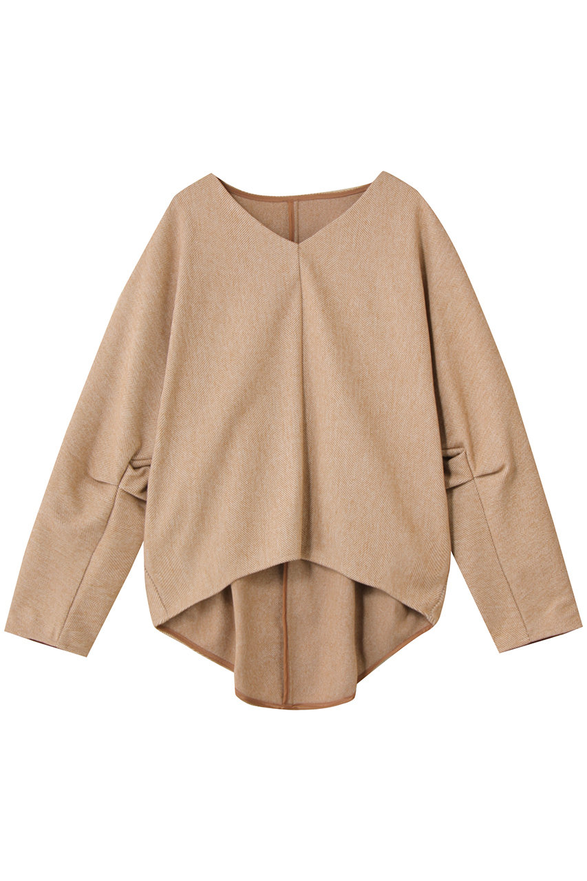 スリードッツ/three dotsのウーリージャージーコクーンプルオーバー(キャメルマルチ/WJ2001YE)