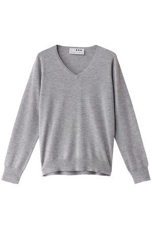 スリードッツ/three dotsのメリノスーパーファイン Vネック(110300/110301)