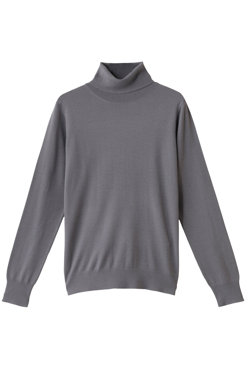スリードッツ/three dotsのメリノスーパーファイン タートルネック(チャコール/YA238Y)