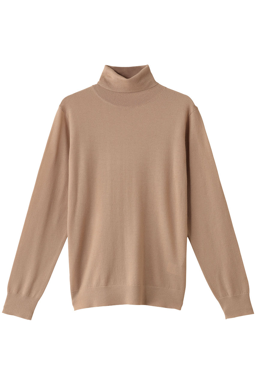 スリードッツ/three dotsのメリノスーパーファイン タートルネック(スウィートベージュ/YA238Y)