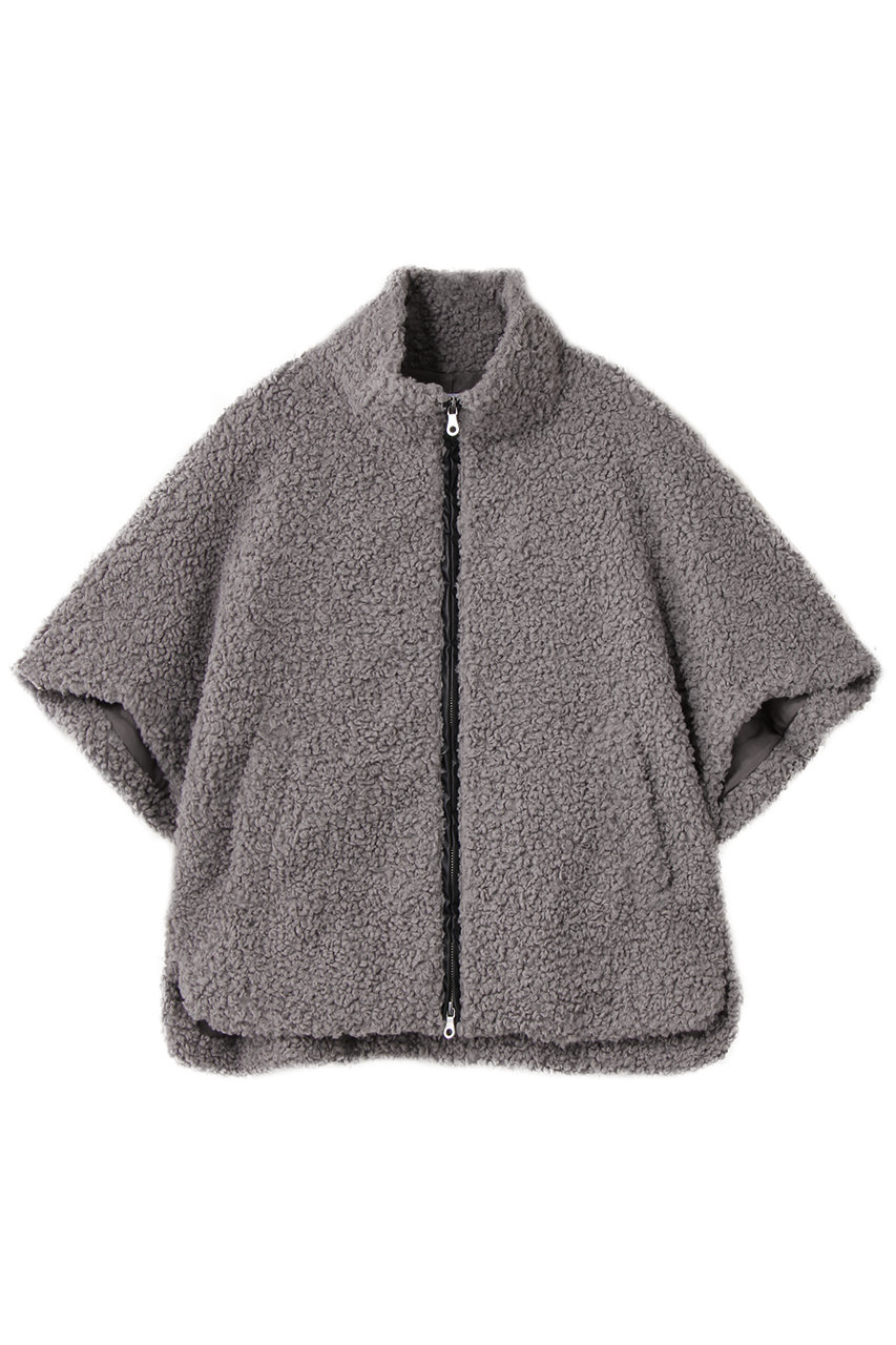 three dots プードルボア ポンチョベスト (グレー, S) スリードッツ ELLE SHOP three dots プードルボア ポンチョベスト (グレー, S) スリードッツ ELLE SHOP