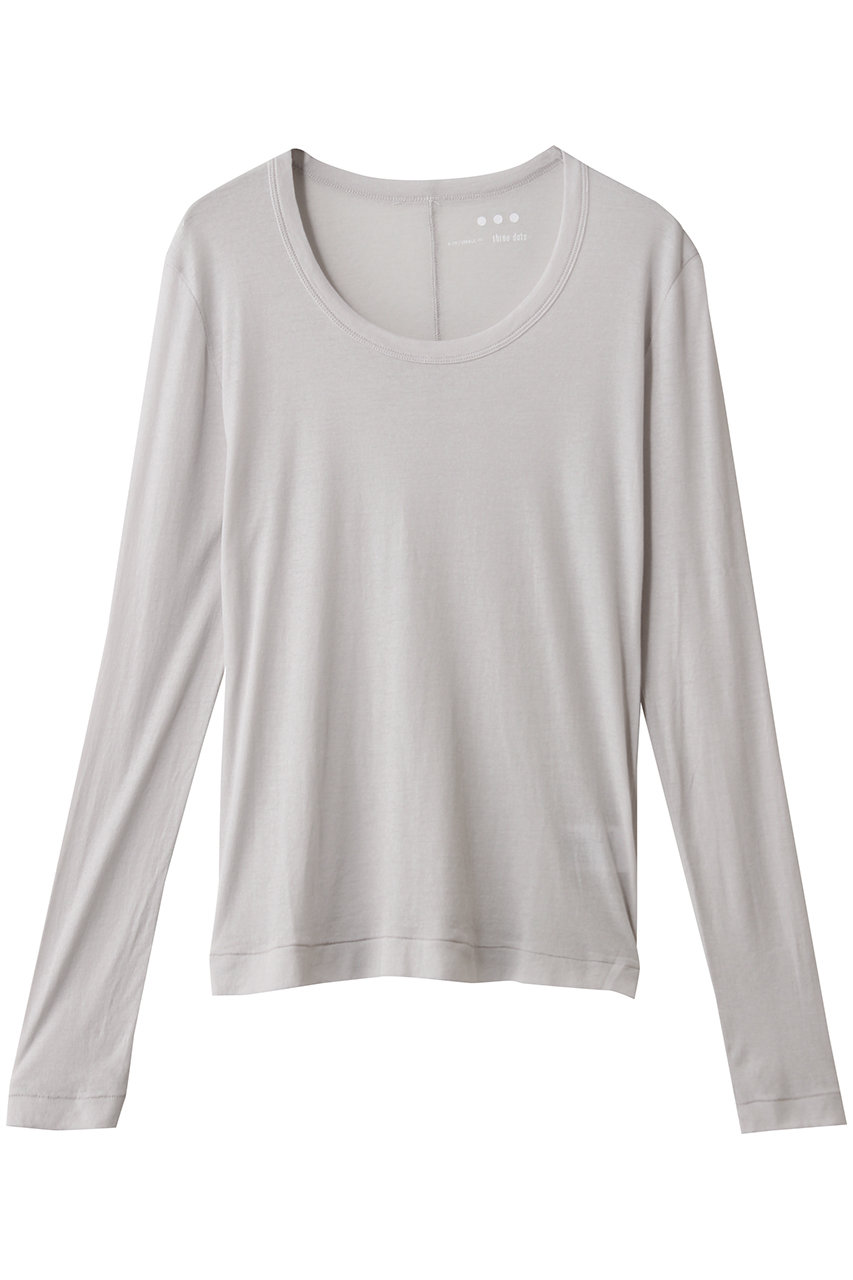 スリードッツ/three dotsのシアージェシカ スクープネックカットソー(クールグレイ/TH2002Y)