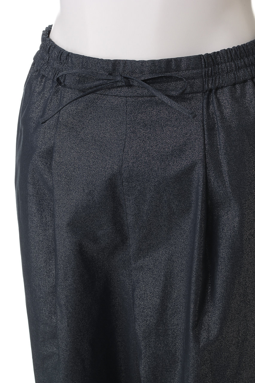 three dots(スリードッツ)｜グロッシー ツイルパンツ/ベージュ の通販