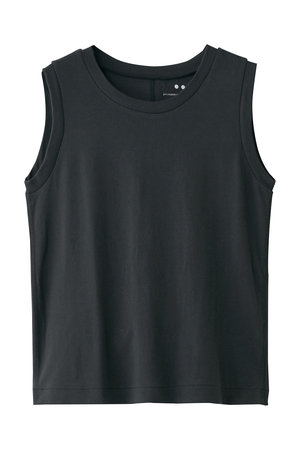 スリードッツ/three dotsのファウンデーションコットン ベーシックタンク