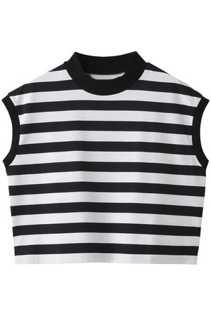 スリードッツ/three dotsのビックストライプ フレンチスリーブTシャツ(110100/110102)