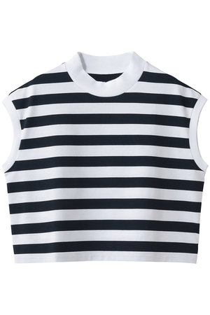 スリードッツ/three dotsのビックストライプ フレンチスリーブTシャツ(110100/110102)