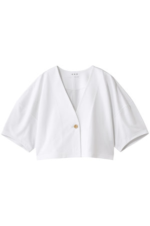 スリードッツ/three dotsのセラミックテリー ボタンカーディガン(110100/110104)