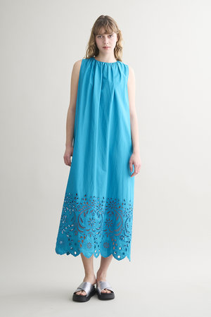【新品タグ付】 three dots コットン100% ワンピース S DRESS SUMMER スリードッツ オフィシャルオンラインショップ