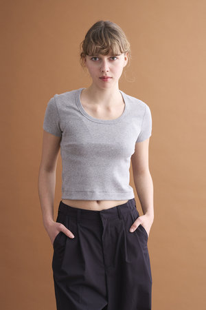 スリードッツ/three dotsのクロップド ジェシカ カットソー(110100/110102)