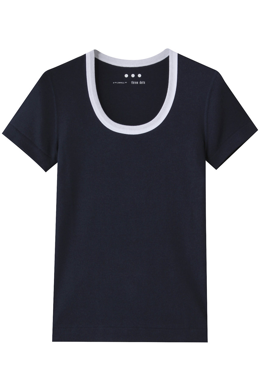 three dots リンガー ジェシカ カットソー (ネイビー, S) スリードッツ ELLE SHOP three dots リンガー ジェシカ カットソー (ネイビー, S) スリードッツ ELLE SHOP