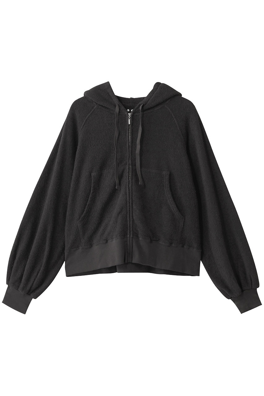 three dots ダブルパイル ジップアップフーディ (ソフトブラック, S) スリードッツ ELLE SHOP three dots ダブルパイル ジップアップフーディ (ソフトブラック, S) スリードッツ ELLE SHOP