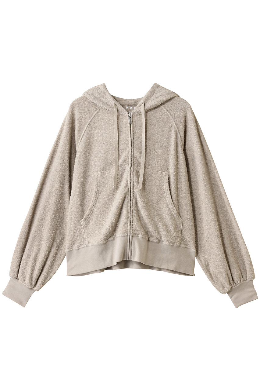 three dots ダブルパイル ジップアップフーディ (ベージュ, S) スリードッツ ELLE SHOP three dots ダブルパイル ジップアップフーディ (ベージュ, S) スリードッツ ELLE SHOP