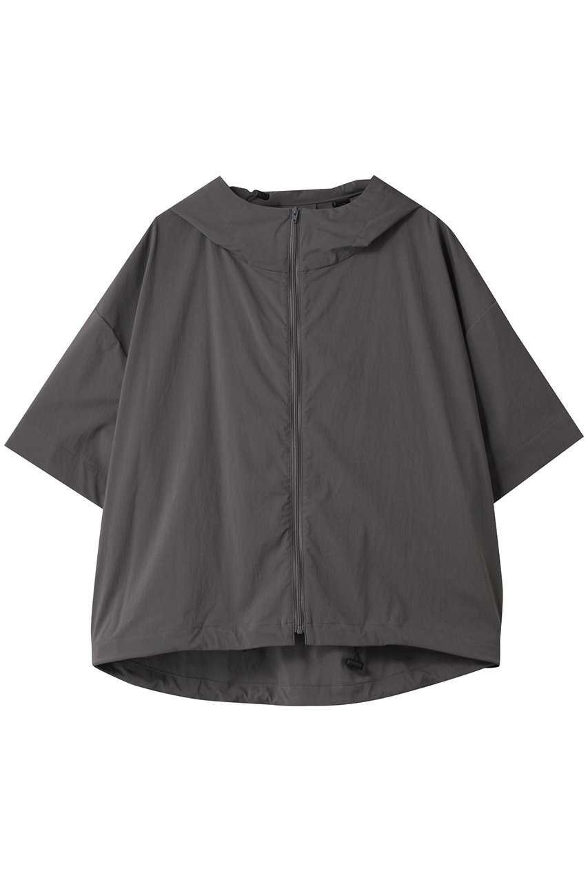 three dots シーサイドライン ハーフスリーブフーディ (チャコール, S) スリードッツ ELLE SHOP three dots シーサイドライン ハーフスリーブフーディ (チャコール, S) スリードッツ ELLE SHOP