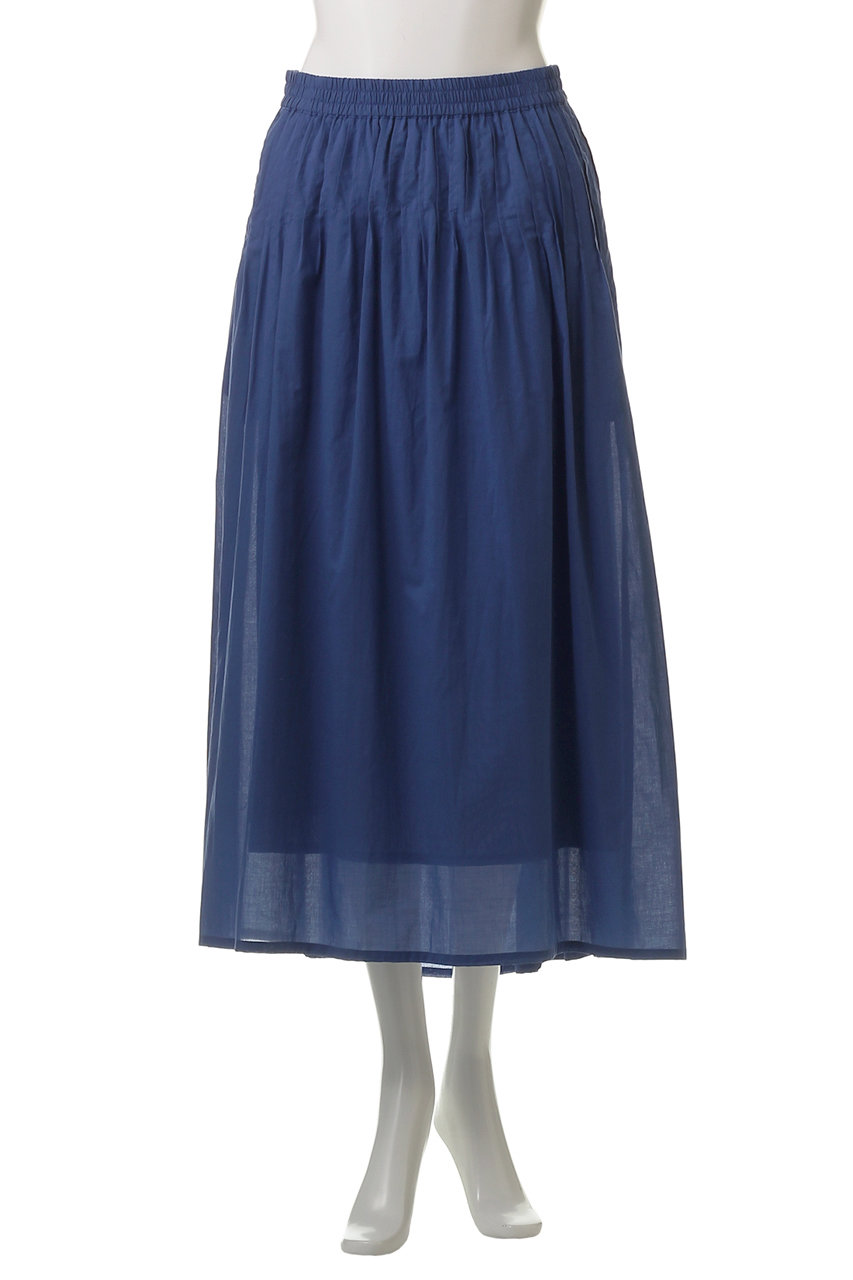 three dots(スリードッツ)｜Cotton loan collar スカート/ブラック の