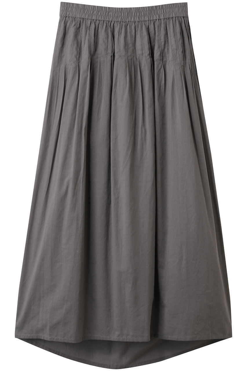 three dots Cotton loan collar スカート (チャコール, M) スリードッツ ELLE SHOP