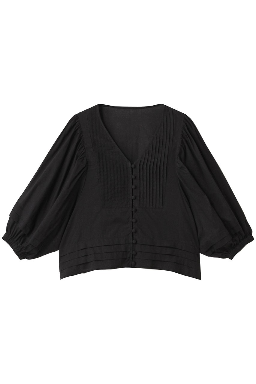 three dots コットンローン フレアカラー シャツ (ブラック, S) スリードッツ ELLE SHOP three dots コットンローン フレアカラー シャツ (ブラック, S) スリードッツ ELLE SHOP