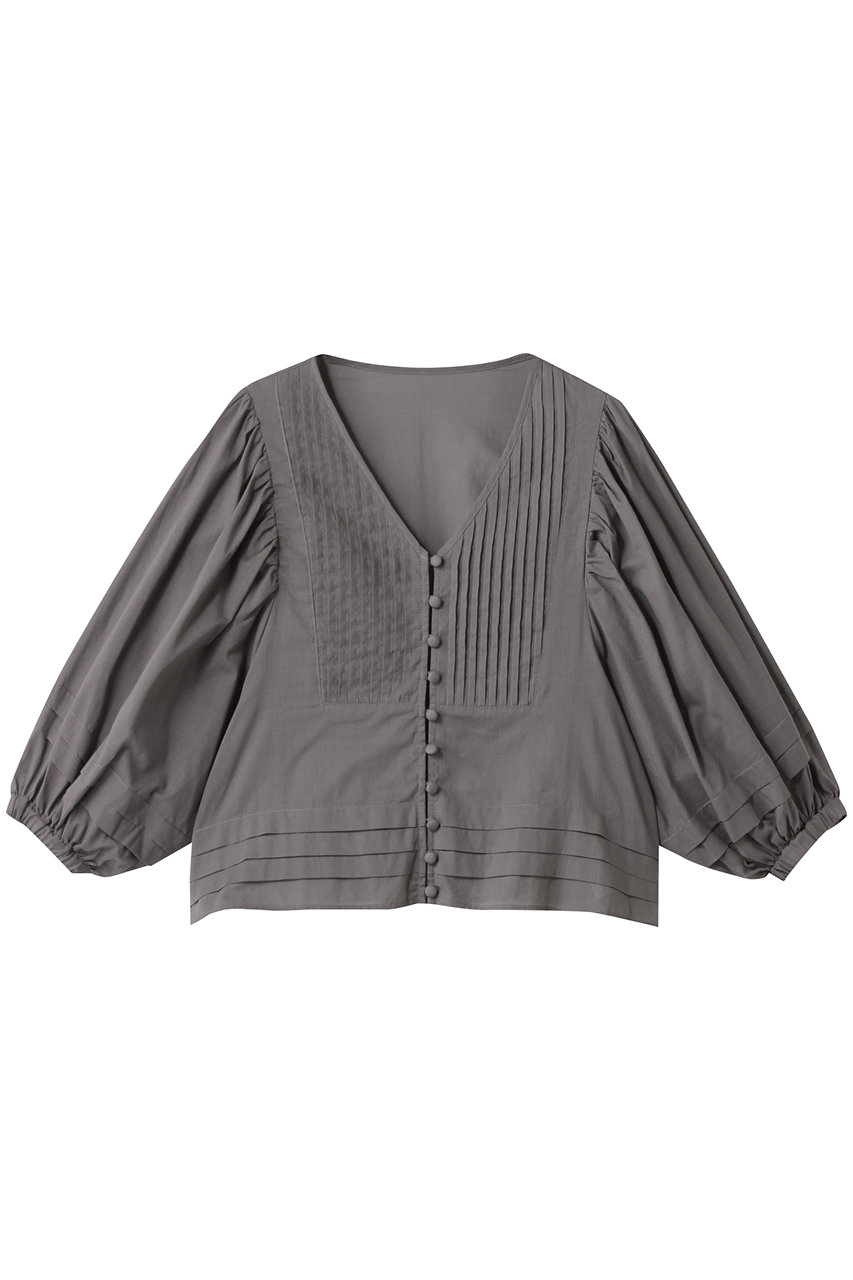three dots コットンローン フレアカラー シャツ (チャコール, S) スリードッツ ELLE SHOP three dots コットンローン フレアカラー シャツ (チャコール, S) スリードッツ ELLE SHOP