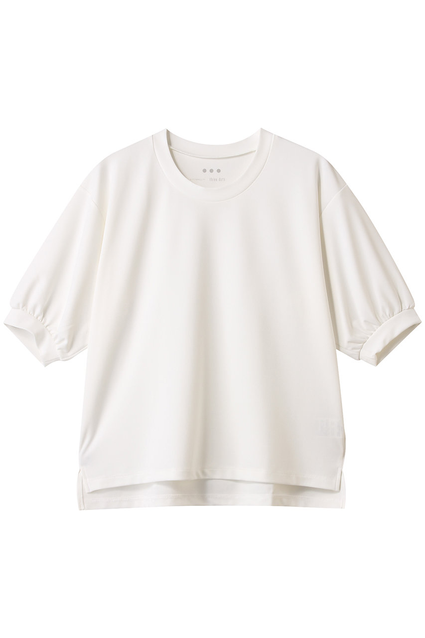 three dots プレイフルアウトフィット パフスリーブTシャツ (ホワイト, S) スリードッツ ELLE SHOP three dots プレイフルアウトフィット パフスリーブTシャツ (ホワイト, S) スリードッツ ELLE SHOP