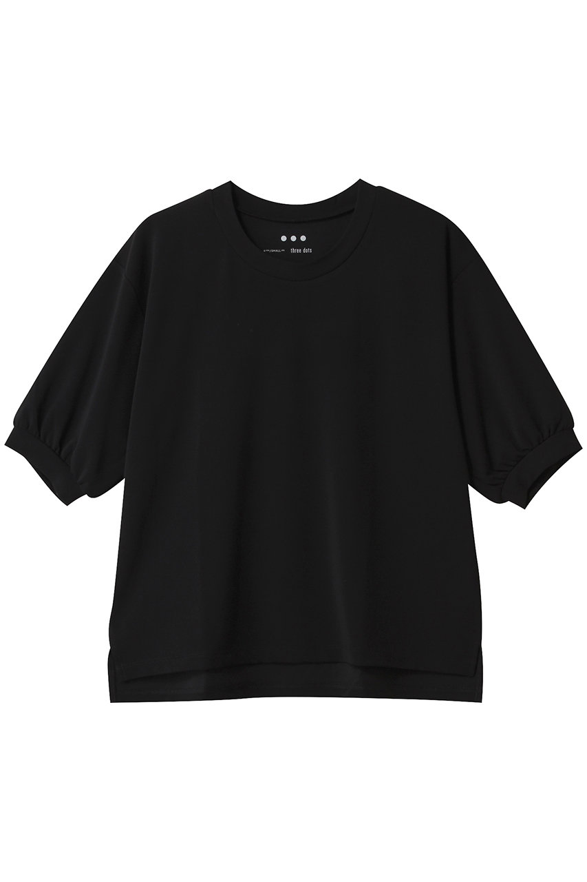 three dots プレイフルアウトフィット パフスリーブTシャツ (ブラック, S) スリードッツ ELLE SHOP three dots プレイフルアウトフィット パフスリーブTシャツ (ブラック, S) スリードッツ ELLE SHOP