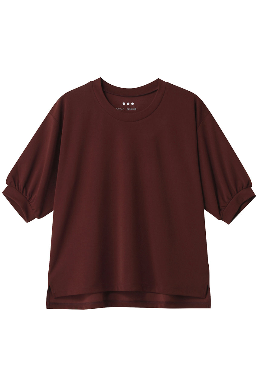 three dots プレイフルアウトフィット パフスリーブTシャツ (ディープボルドー, S) スリードッツ ELLE SHOP three dots プレイフルアウトフィット パフスリーブTシャツ (ディープボルドー, S) スリードッツ ELLE SHOP