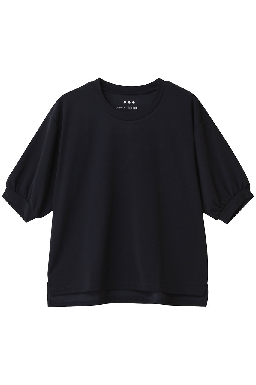 three dots プレイフルアウトフィット パフスリーブTシャツ (ネイビー, S) スリードッツ ELLE SHOP three dots プレイフルアウトフィット パフスリーブTシャツ (ネイビー, S) スリードッツ ELLE SHOP