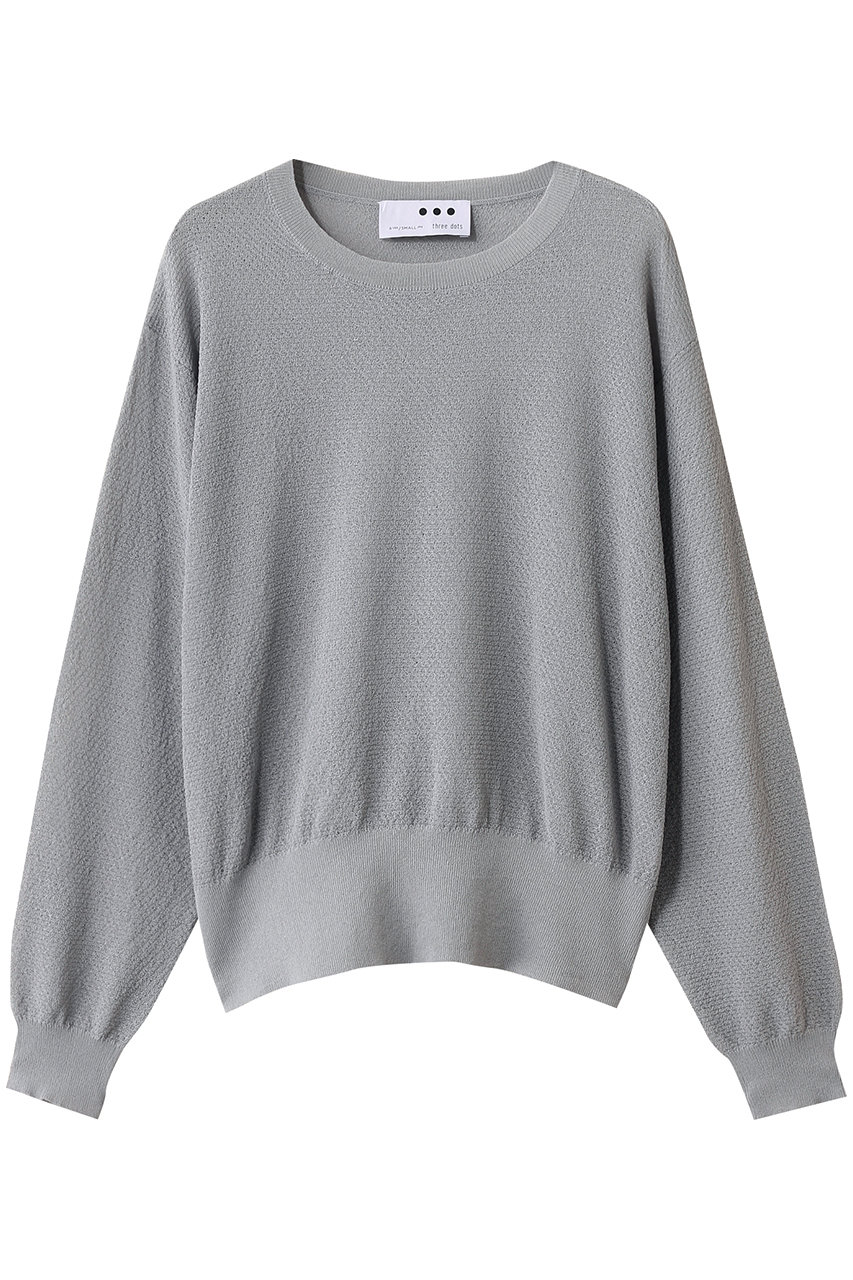 three dots シマーセーター メッシュトップス (グレー, S) スリードッツ ELLE SHOP three dots シマーセーター メッシュトップス (グレー, S) スリードッツ ELLE SHOP