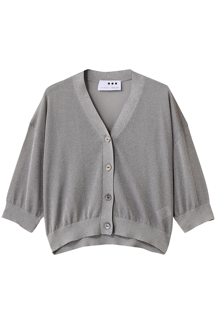 three dots シマーセーター ハーフスリーブカーディガン (グレー, S) スリードッツ ELLE SHOP three dots シマーセーター ハーフスリーブカーディガン (グレー, S) スリードッツ ELLE SHOP