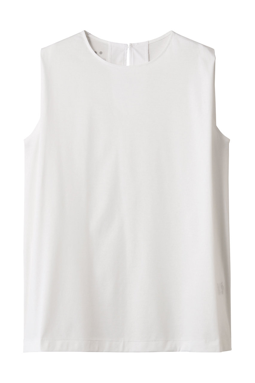 three dots プレミアムシャツ ジャージースリーブレス (ホワイト, S) スリードッツ ELLE SHOP three dots プレミアムシャツ ジャージースリーブレス (ホワイト, S) スリードッツ ELLE SHOP