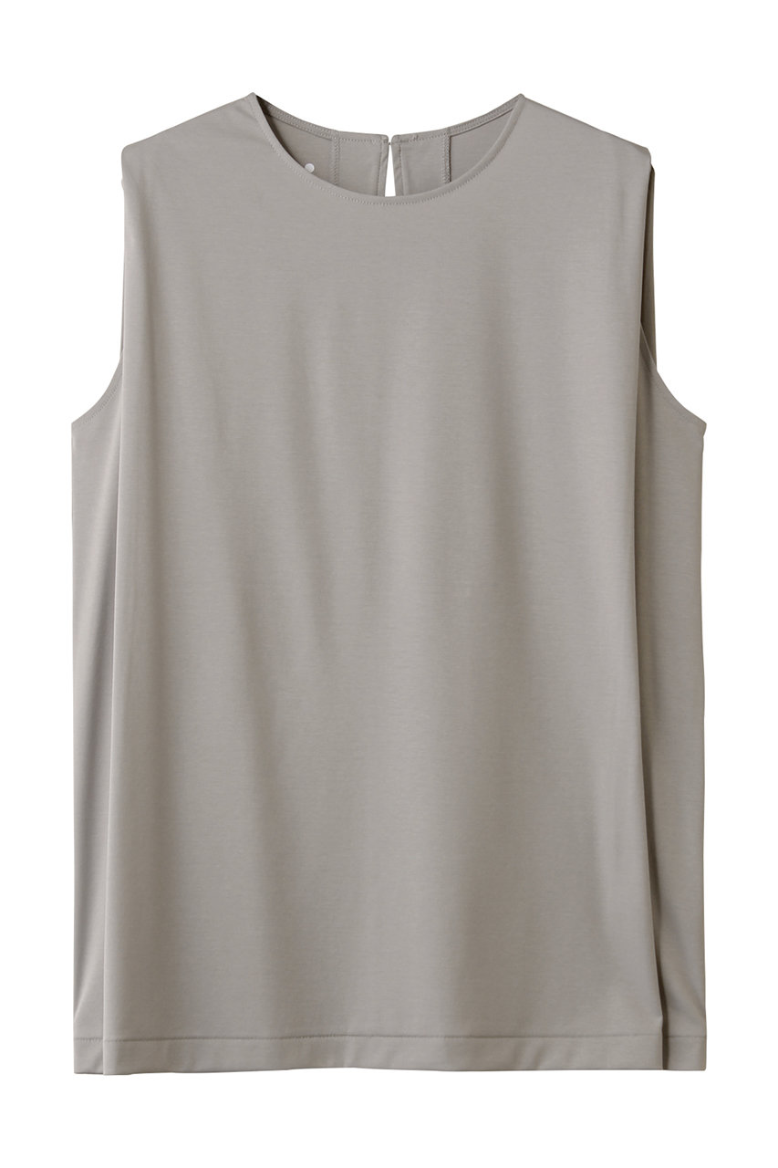 three dots プレミアムシャツ ジャージースリーブレス (グレーベージュ, S) スリードッツ ELLE SHOP three dots プレミアムシャツ ジャージースリーブレス (グレーベージュ, S) スリードッツ ELLE SHOP