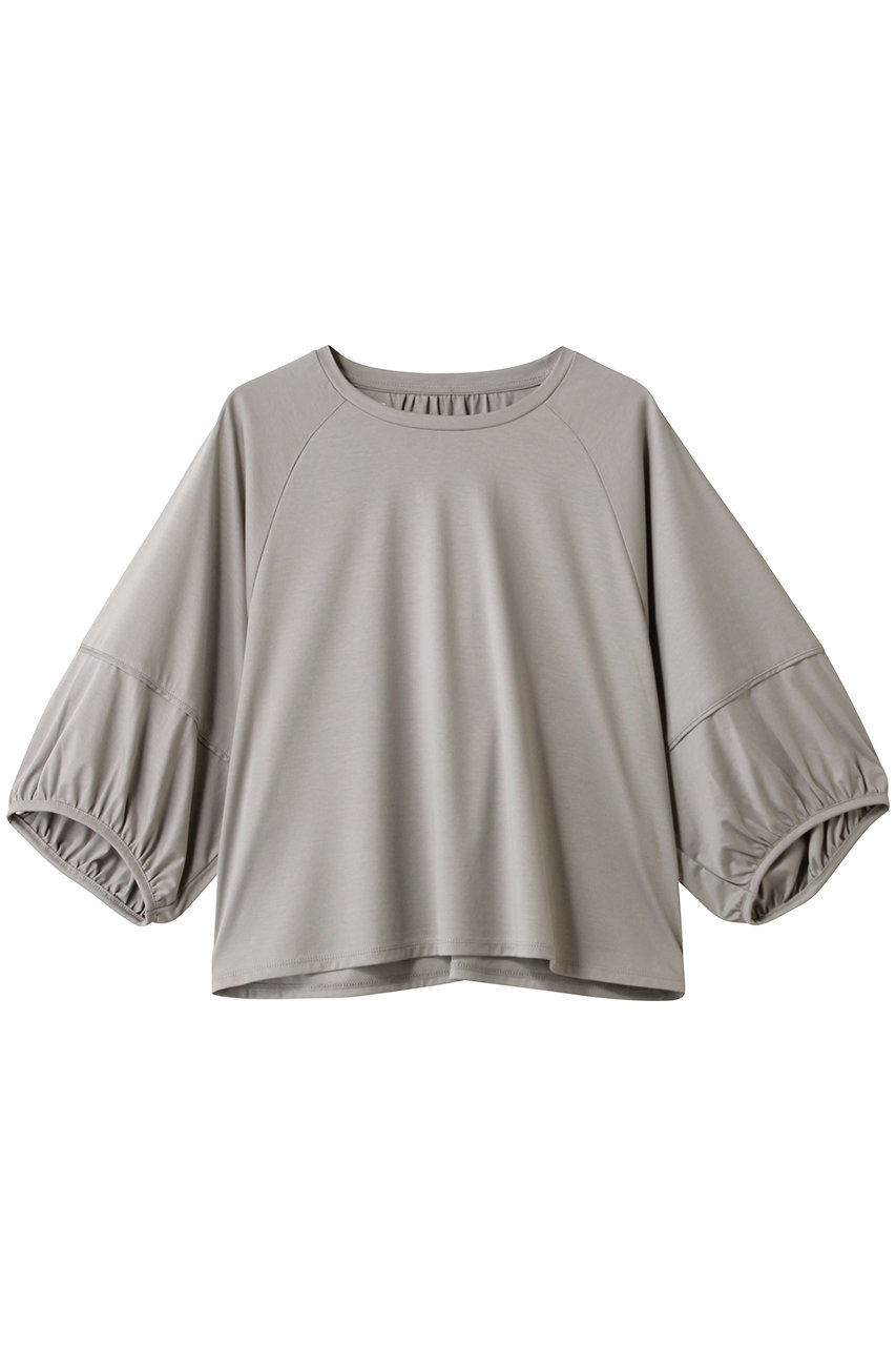 three dots プレミアムシャツ ジャージーバルーンスリーブT (グレーベージュ, S) スリードッツ ELLE SHOP three dots プレミアムシャツ ジャージーバルーンスリーブT (グレーベージュ, S) スリードッツ ELLE SHOP