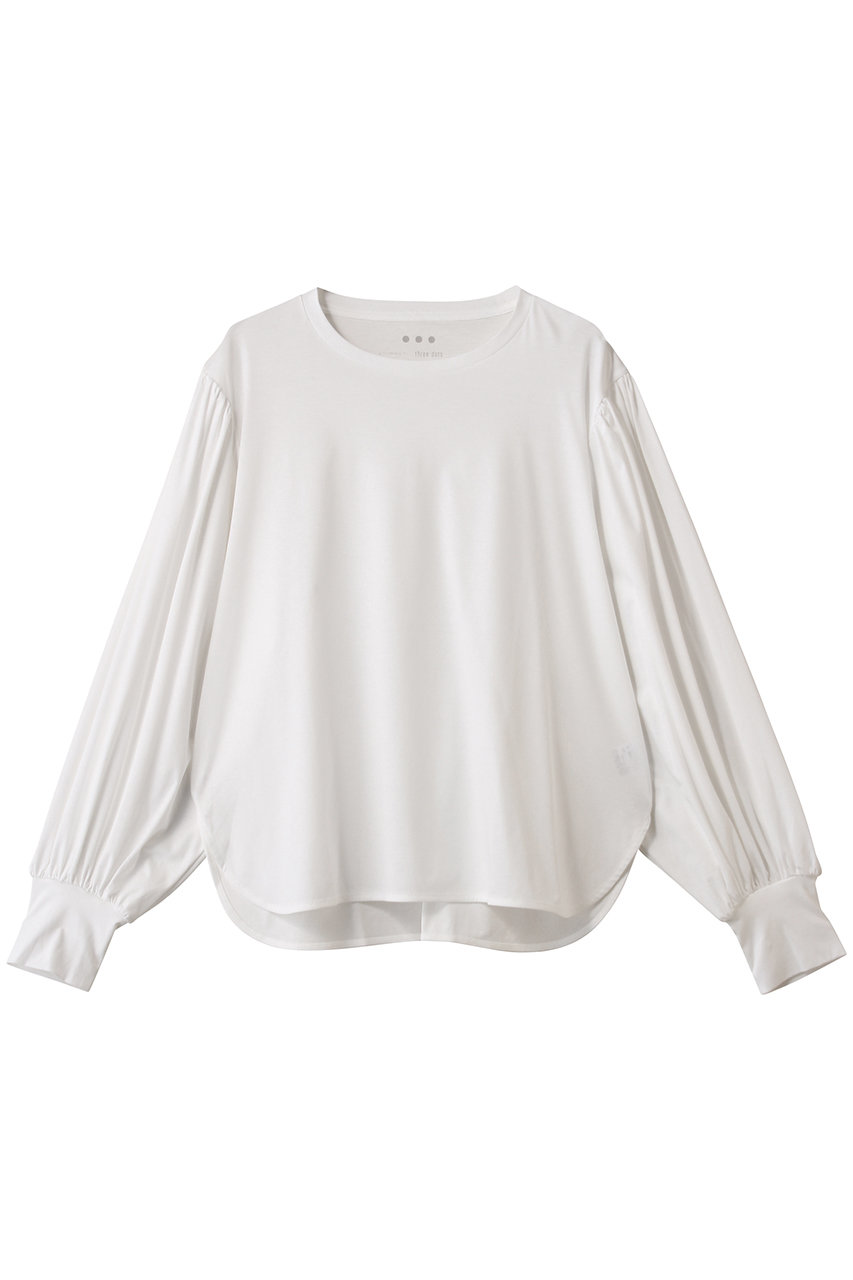 three dots プレミアムシャツ ジャージータックロングスリーブT (ホワイト, S) スリードッツ ELLE SHOP three dots プレミアムシャツ ジャージータックロングスリーブT (ホワイト, S) スリードッツ ELLE SHOP