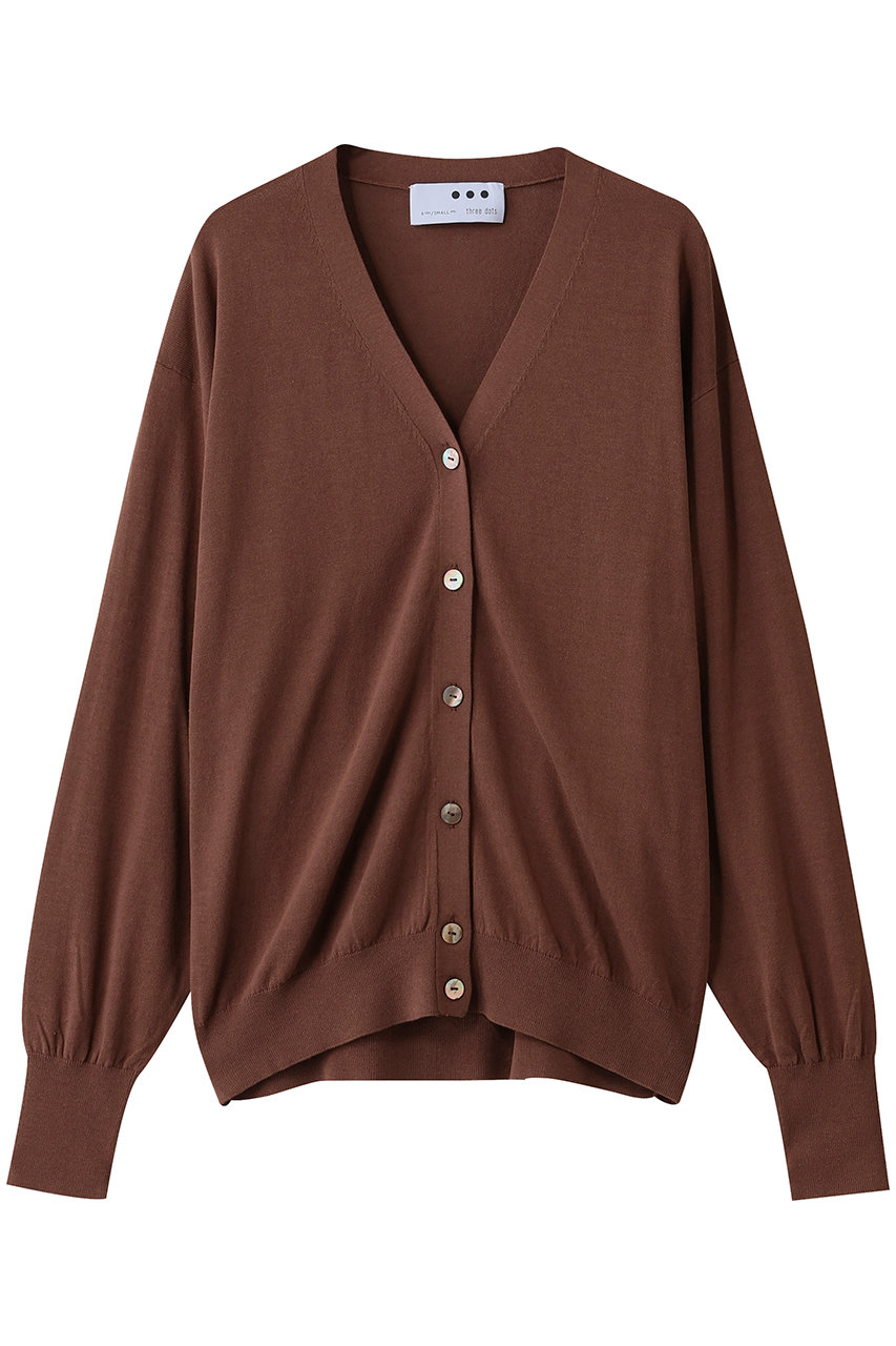 three dots ソフトコットンレーヨン カーディガン (ブラウン, S) スリードッツ ELLE SHOP three dots ソフトコットンレーヨン カーディガン (ブラウン, S) スリードッツ ELLE SHOP
