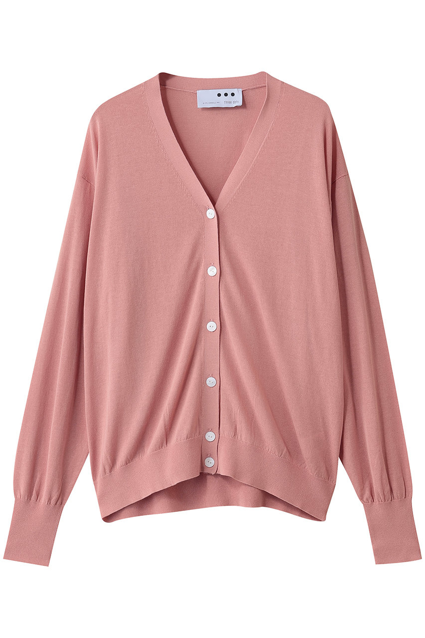 three dots ソフトコットンレーヨン カーディガン (ピンク, S) スリードッツ ELLE SHOP three dots ソフトコットンレーヨン カーディガン (ピンク, S) スリードッツ ELLE SHOP