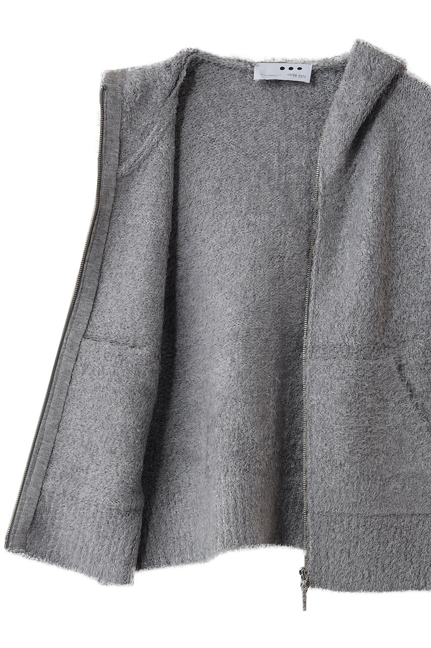 three dots(スリードッツ)｜フェザーウール ベスト/オフホワイト の