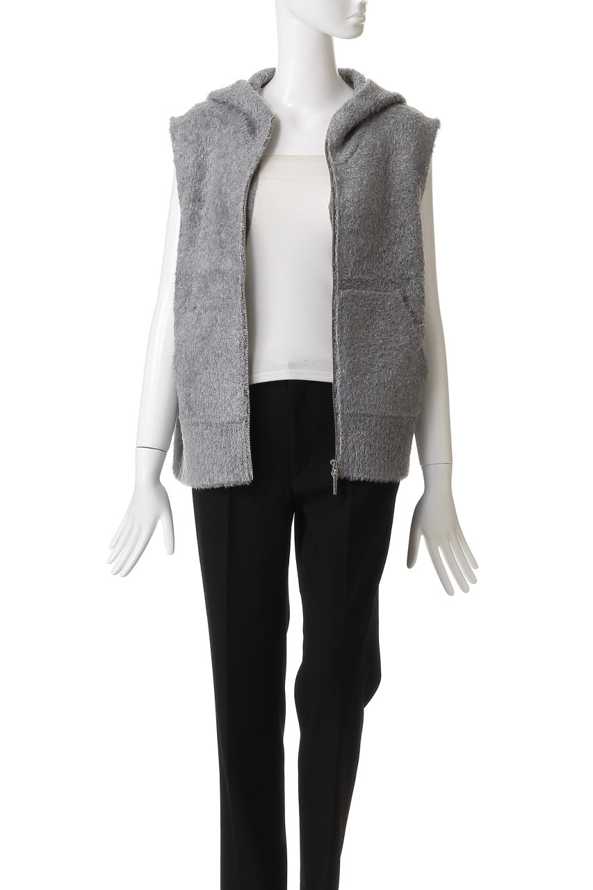 three dots(スリードッツ)｜フェザーウール ベスト/オフホワイト の