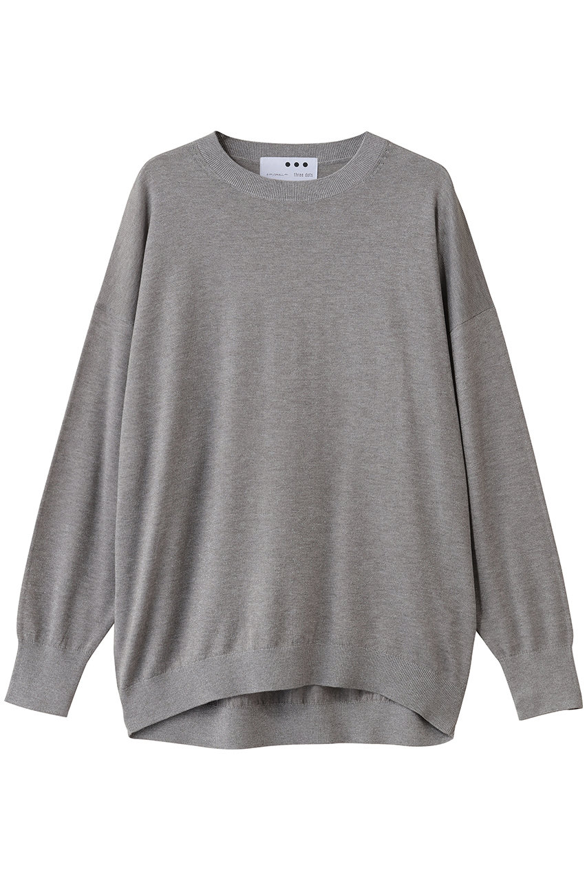 three dots 【ラメニット】リュクスセーター ルーズプルオーバー (グレー, S) スリードッツ ELLE SHOP three dots 【ラメニット】リュクスセーター ルーズプルオーバー (グレー, S) スリードッツ ELLE SHOP