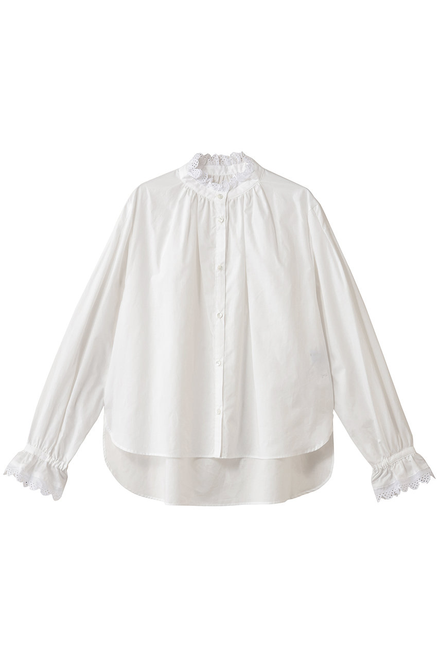 three dots レースシャツ (ホワイト, S) スリードッツ ELLE SHOP three dots レースシャツ (ホワイト, S) スリードッツ ELLE SHOP