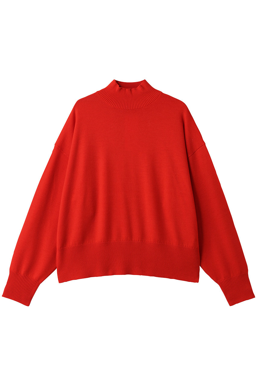 スリードッツ/three dotsのウールアウトフィット タートル(トマト/IU222Y)