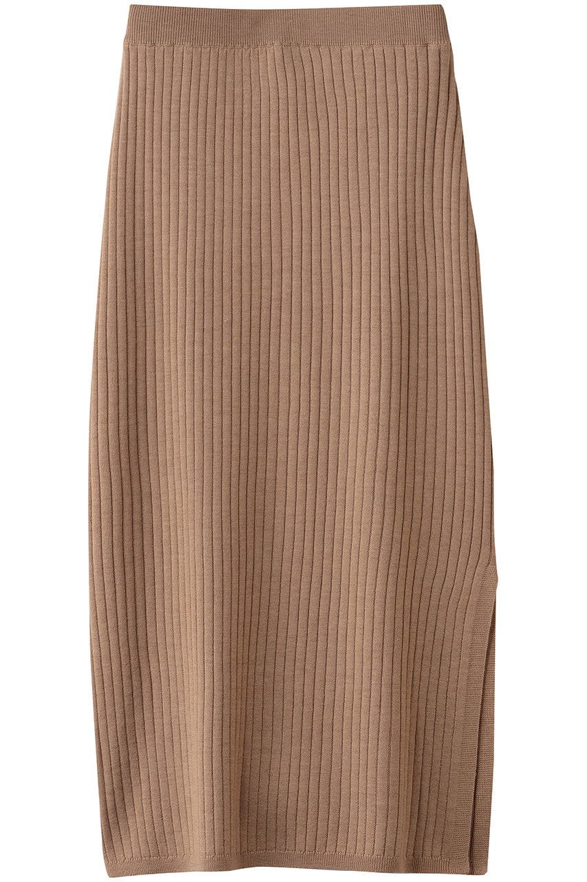 スリードッツ/three dotsのウールアウトフィット ナロースカート(ベージュ/IU312Y)