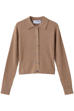 スリードッツ/three dotsのウールアウトフィット ポロカーディガン(110300/110303)