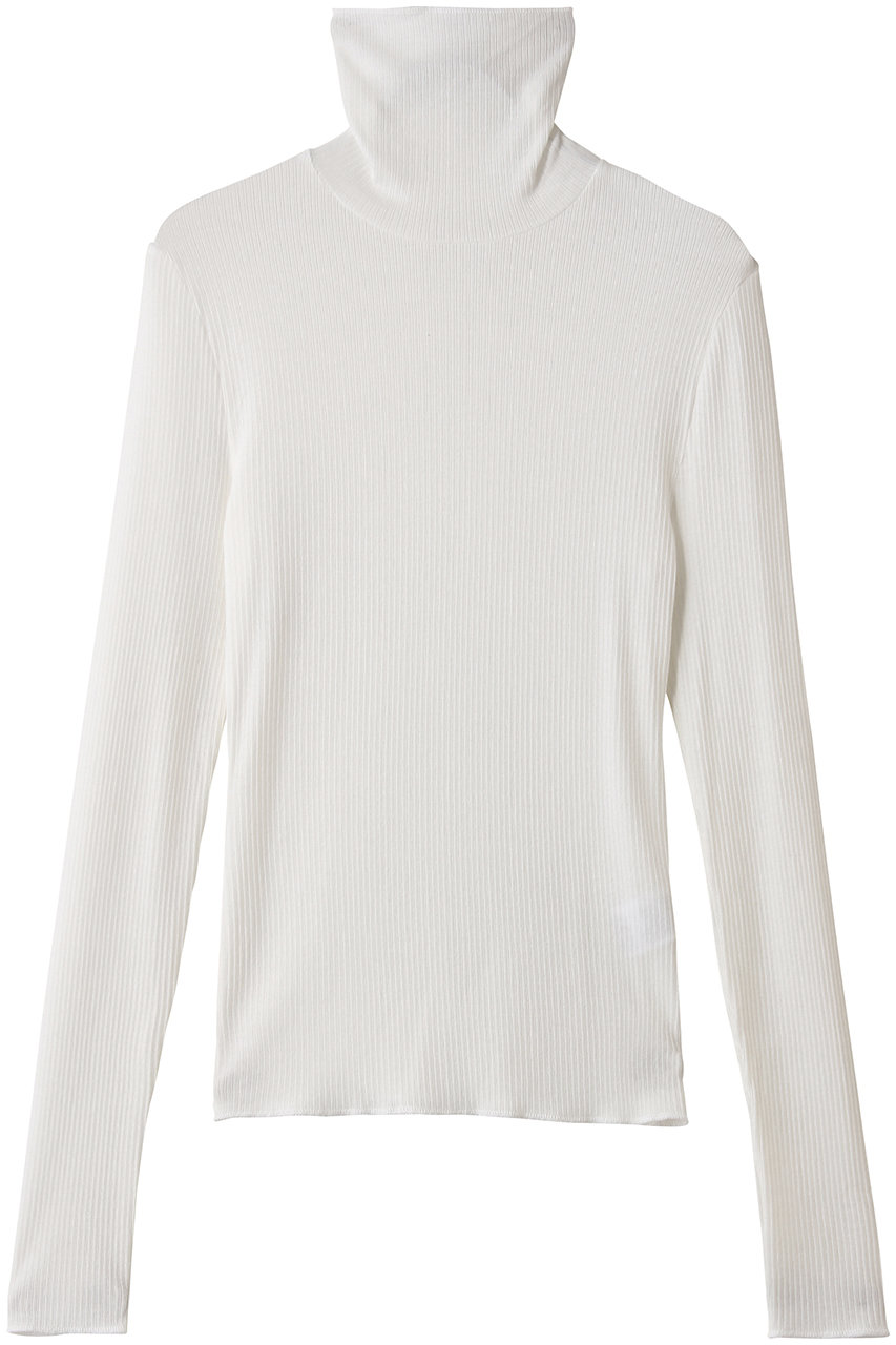 three dots シルクカシミヤ タートルネック (ホワイト, M) スリードッツ ELLE SHOP