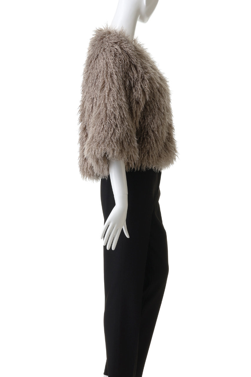 美品three dots ノーカラージャケット Sサイズエコファー three dots ノーカラージャケット Sサイズエコファー 【公式通販】