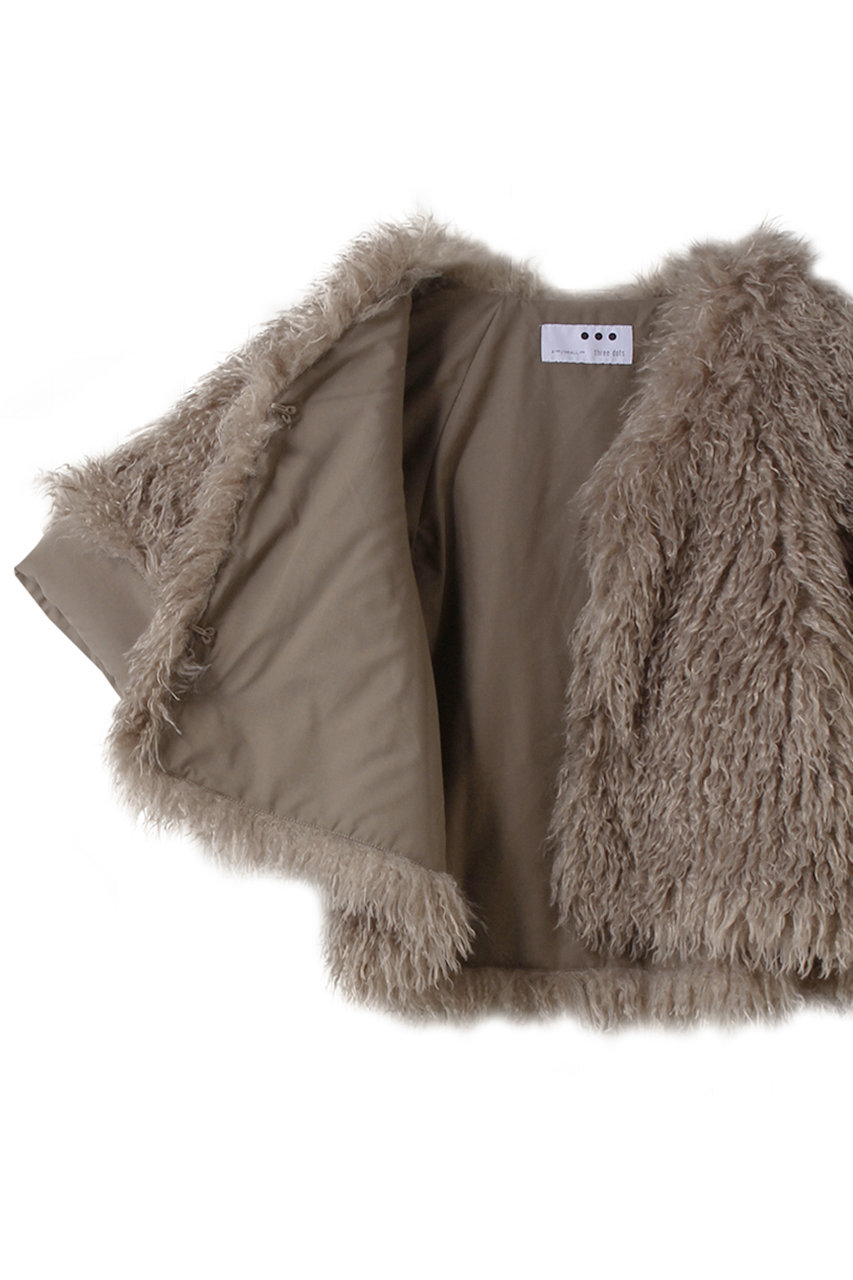 three dots(スリードッツ)｜ウェイビーファー ジャケット/グレー