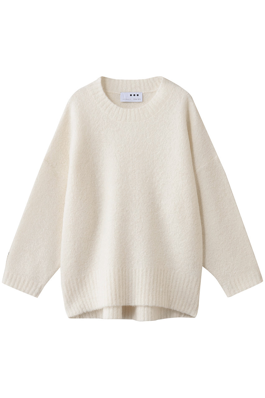 three dots ミニブークレービッグトップ (オフホワイト, S) スリードッツ ELLE SHOP