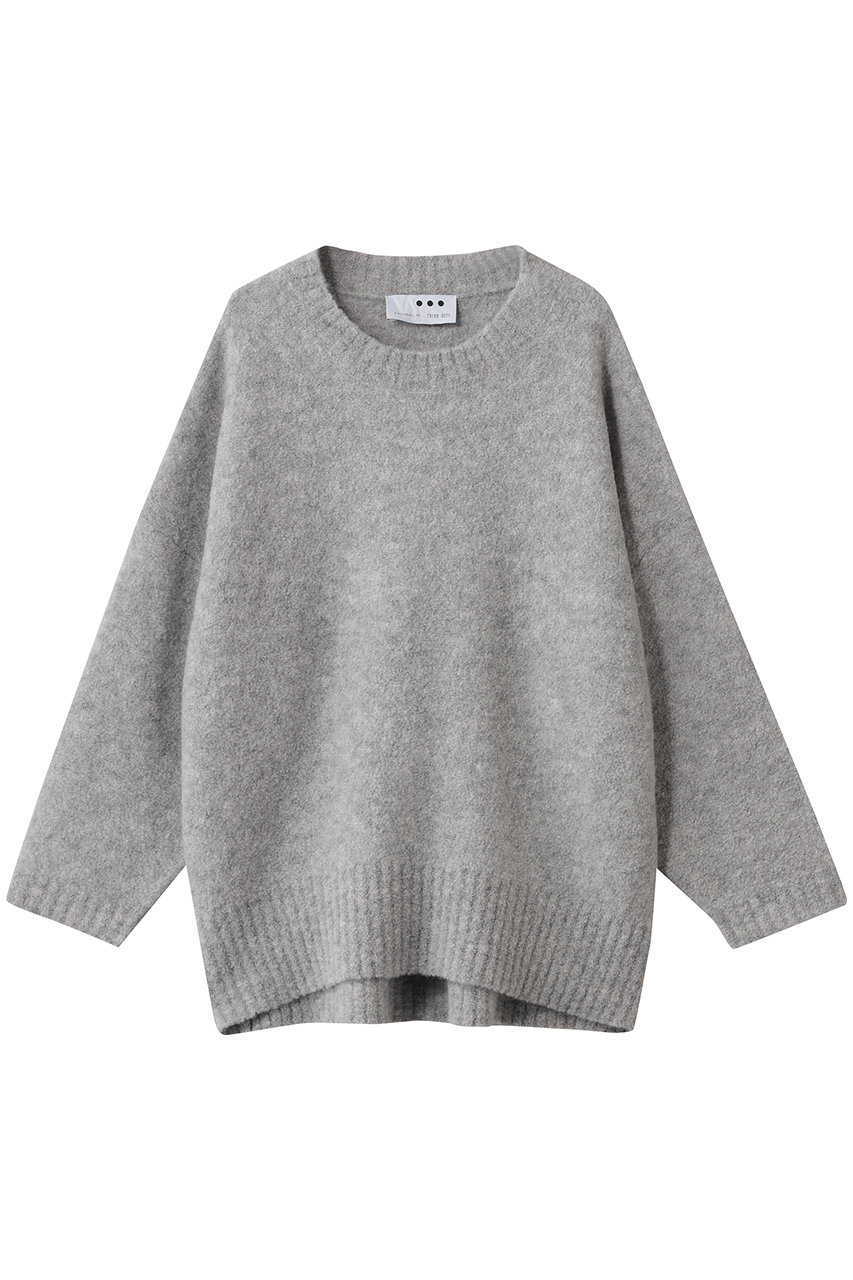 three dots ミニブークレービッグトップ (メランジグレー, S) スリードッツ ELLE SHOP