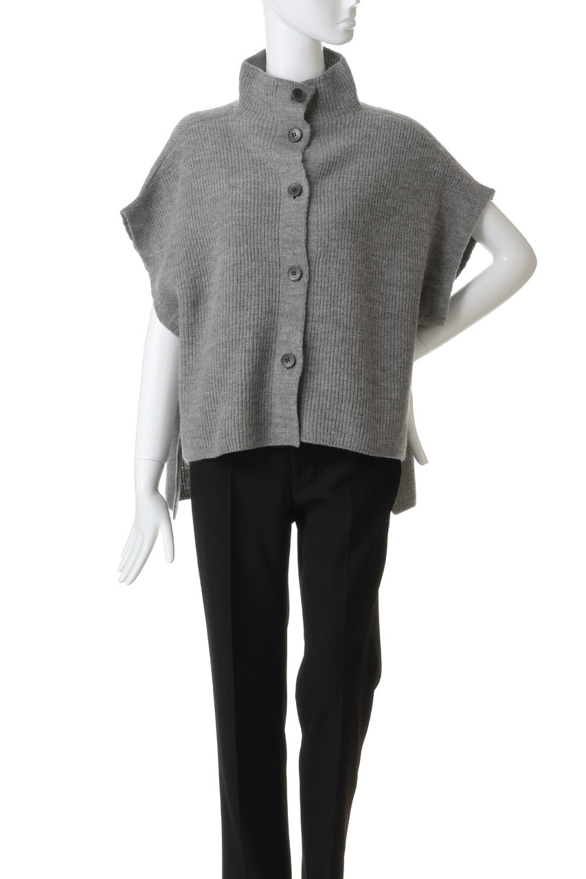 three dots(スリードッツ)｜ウールカシミヤ ボタンベスト/オフホワイト