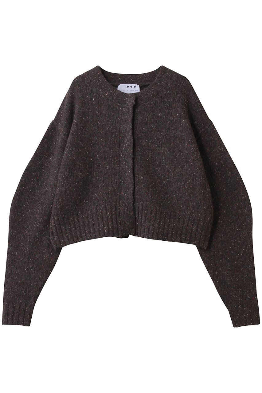 スリードッツ/three dotsのヴィンテージメランジ カーディガン(ブラックミックス/NV7001Y)