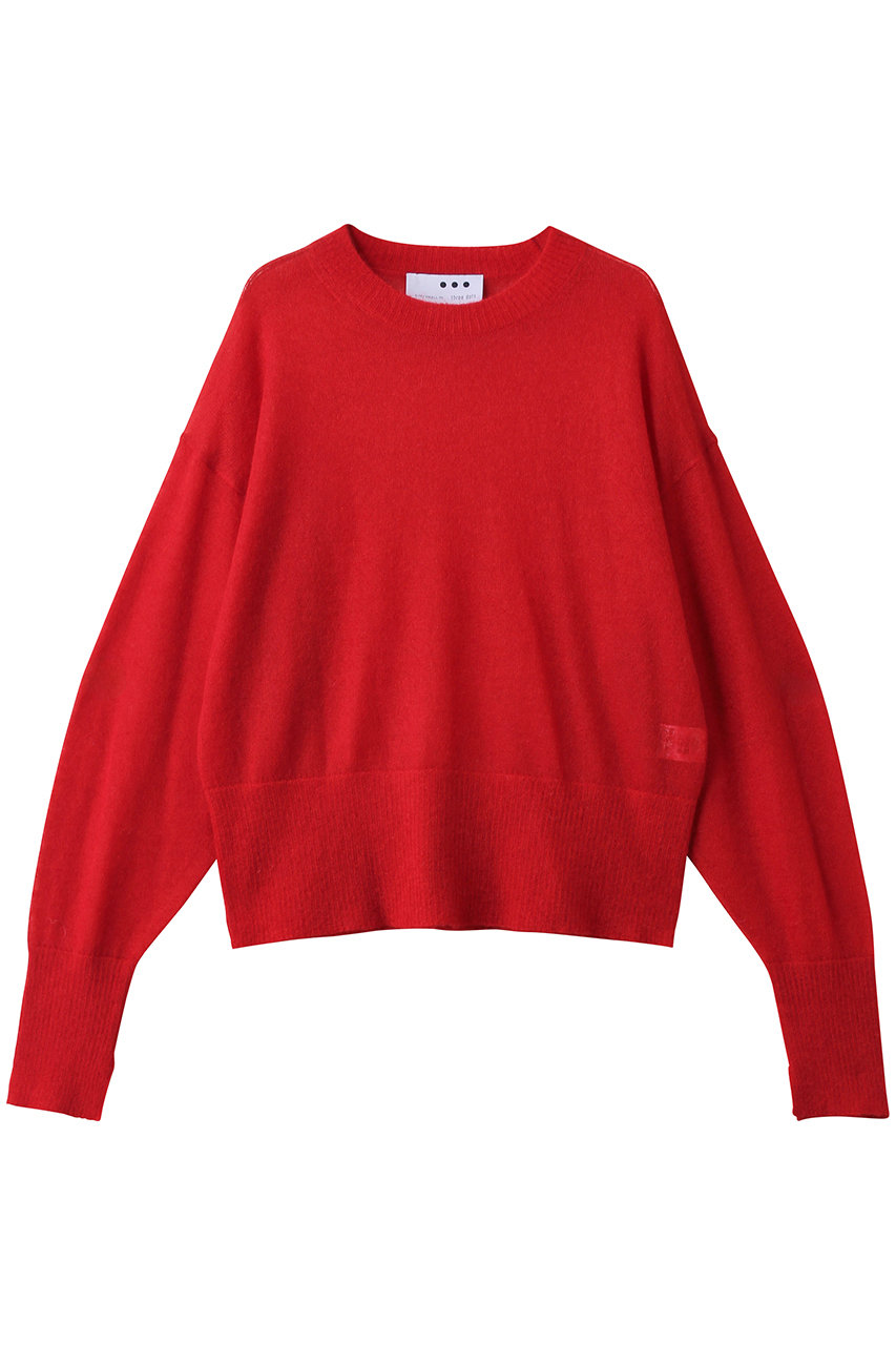 スリードッツ/three dotsのスーパーキッドモヘヤミックス トップ(レッド/OQ2001Y)