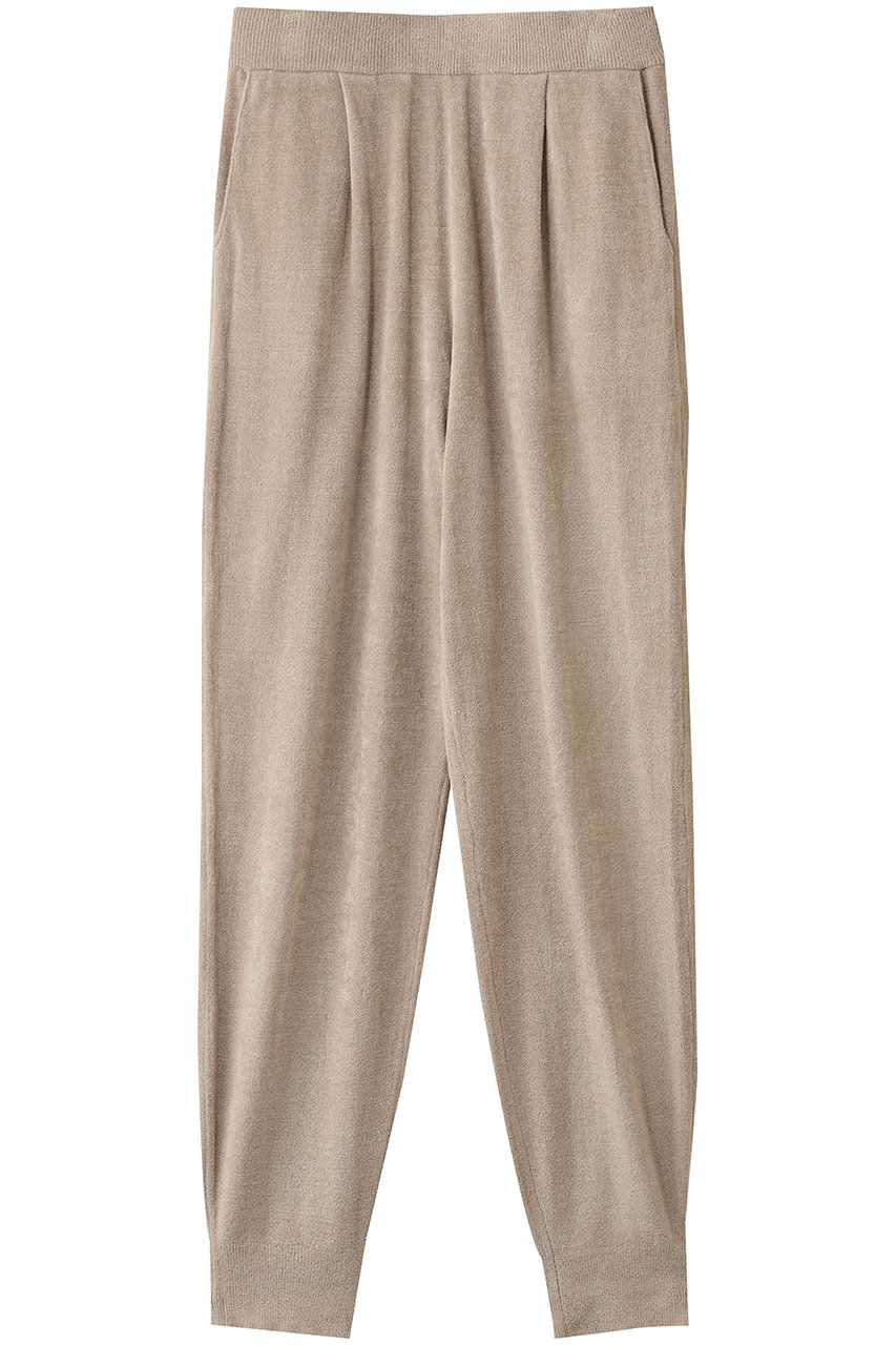 three dots ベロアセーター パンツ (ベージュ, S) スリードッツ ELLE SHOP